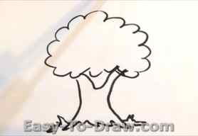 How to draw apple tree 02
