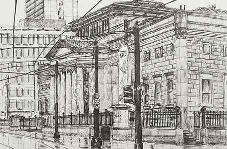 Wall Art - Drawing - City Art Gallery by Vincent Alexander Booth