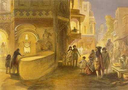 Wall Art - Drawing - The Dewali Or Festival Of Lamps by William 