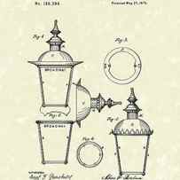 Street Lamp 1873 Patent Art by Prior Art Design