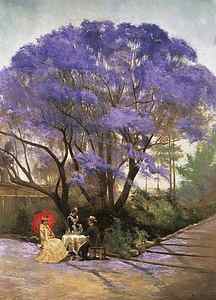 Wall Art - Painting - Under The Jacaranda 1903 by Godfrey Rivers