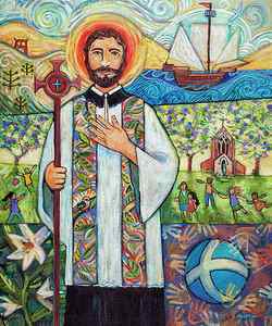 Wall Art - Painting - Saint Francis Xavier by Jen Norton