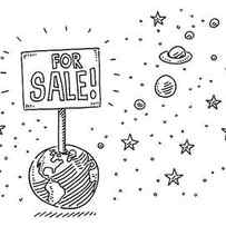 Planet Earth With For Sale Sign Drawing by Frank Ramspott
