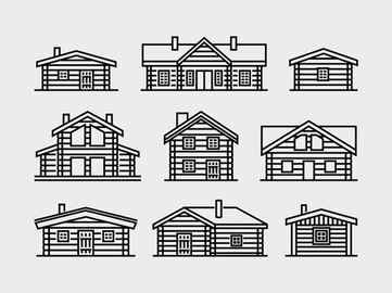 House Log Cabin Illustration Drawing Digital Download Vintage Log Cabin Illustration Png Transparent Png Transparent Png Image PNGitem