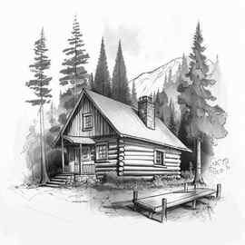 Learn How to Draw a Wood Cabin Houses Step by Step Drawing Tutorials