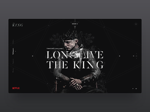 The King   clean dark ui dark web design desktop fullscreen landing minimal movie movie poster netflix ui ux web web design website