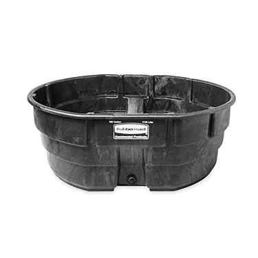 Rubbermaid Commercial Products Stock Tank, 300-Gallons, Structural Foam, Heavy Duty Black Container. 