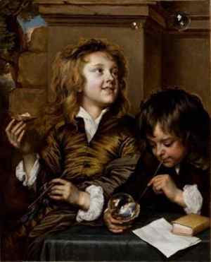 Two Boys Blowing Bubbles