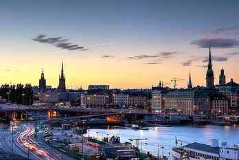 areal photography of high rise building during golden hour, stockholm, stockholm HD wallpaper