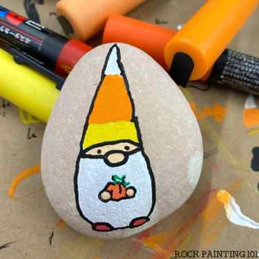 Autumn Gnome Painted Rock