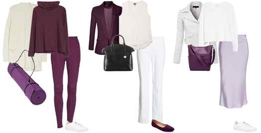 purple and white outfits | 40plusstyle.com