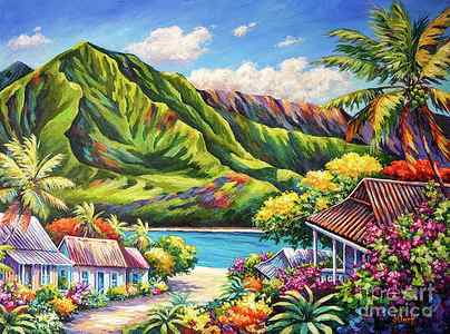 Wall Art - Painting - Hanalei in Bloom 2021 by John Clark