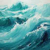 Turquoise Splashes - Beach Waves Art by Lourry Legarde