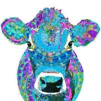 Mandala Blue Moo - Jersey Cow Art - Sharon Cummings by Sharon Cummings