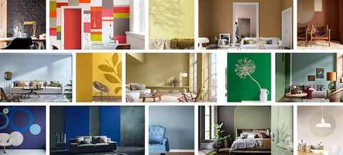 collage of colourfull roomsets