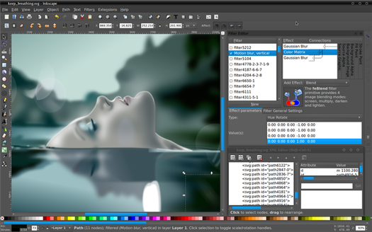 InkScape - great photoshop alternative for graphic designers