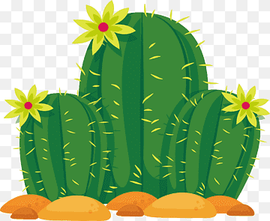 three green cactus plants illustration, Cactaceae Sonoran Desert Euclidean, Yellow flower cactus, cactus, plants, flower png thumbnail