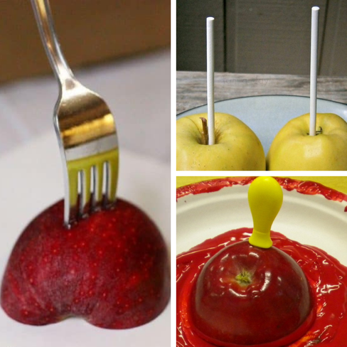 collage of apple stamping techniques