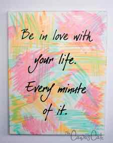 11x14 Acrylic Painting on Canvas, Inspirational Life Quote, Pink . 