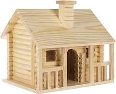 Woodpile Fun! Hobby Lobby DIY Paintable Customizable Log Cabin Unfinished Wood Birdhouse for Kids and Adults