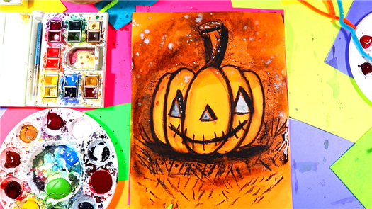 Halloween Jack O’ Lantern Art Project for Elementary with Printable Art Lesson Plans