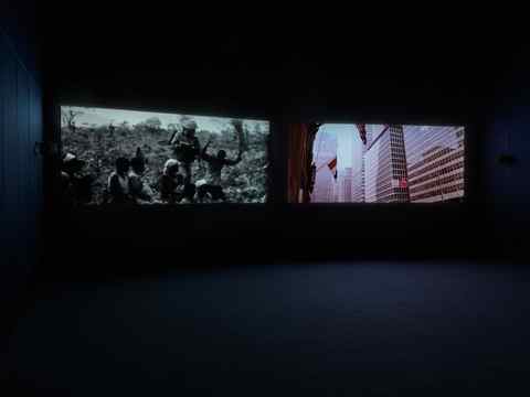 Installation view of John Akomfrah's Transfigured Night (2013) Courtesy Smoking Dogs Films and Lisson Gallery. Photo: Maris Hutchinson / EPW Studio