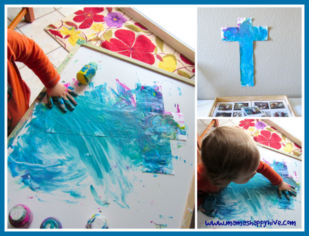 Finger Paint Cross - www.mamashappyhive.com