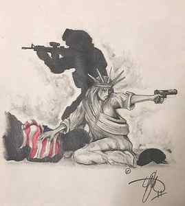 Wall Art - Drawing - Fighting for Liberty by Howard King