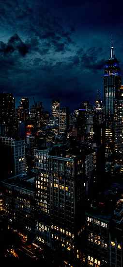 City , amoled, black, building, city, new, night, sky, HD phone wallpaper