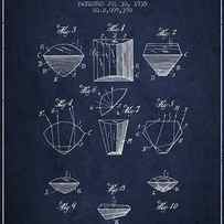 Cut Diamond Patent From 1935 - Navy Blue by Aged Pixel