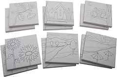S & S Worldwide Paint-Your-Own Designer Canvas Set II, 2 each of 6 Pre-Printed Designs, Great For Kids & Adults, DIY Ready. 