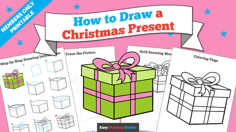 Printables thumbnail: How to draw a Christmas Present