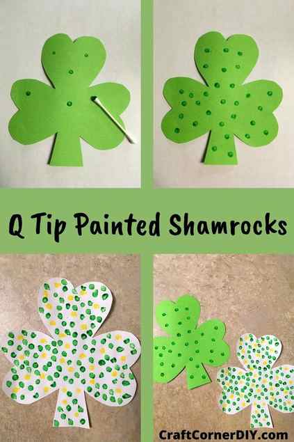 Q Tip Painted Shamrock Craft for Kids main image 