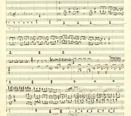 Short score manuscript draft of Claude Debussy
