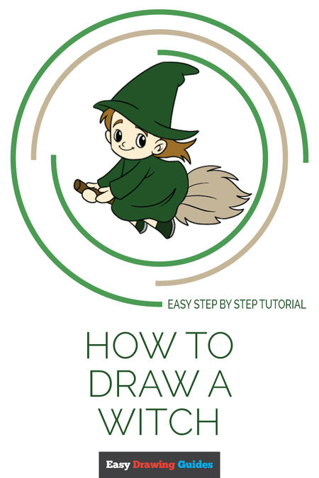 How to Draw a Witch | Share to Pinterest