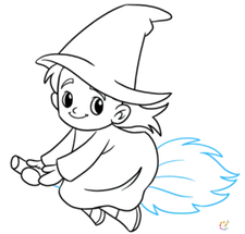 How to draw a witch