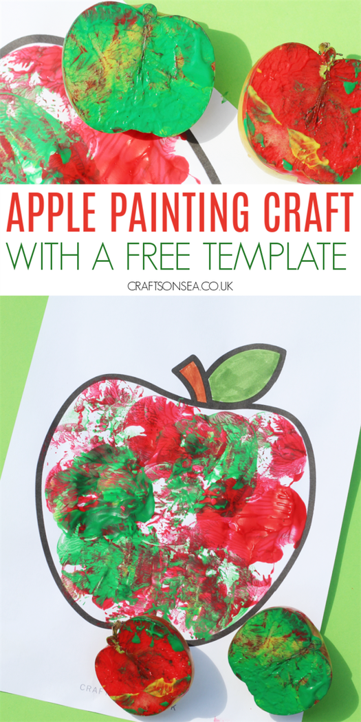 apple painting for kids free template