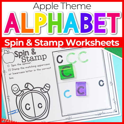 Apple Spin and Stamp worksheets