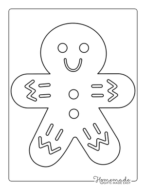 Gingerbread Man Template Easy for Kids With Icing Large 1