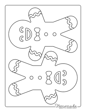 Gingerbread Man Template Cute Icing Medium 2