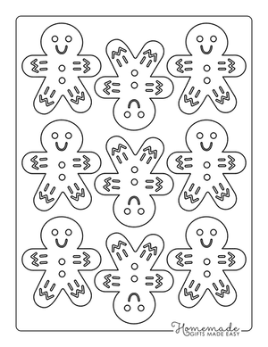 Gingerbread Man Template Easy for Kids With Icing Extra Small 9