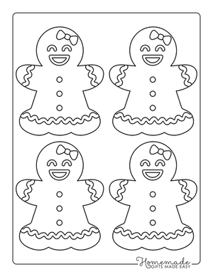 Gingerbread Man Girl Template Icing Small 4