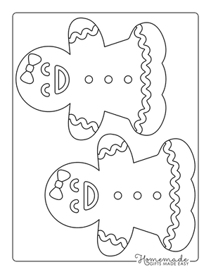 Gingerbread Man Girl Template Icing Medium 2