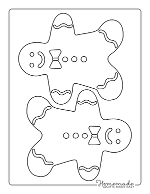 Gingerbread Man Template With Icing Medium 2