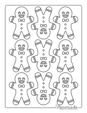 Gingerbread Man Template Cute Icing Extra Small 9