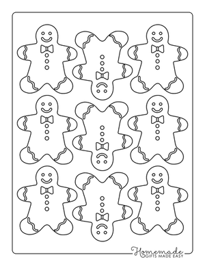 Gingerbread Man Template With Icing Extra Small 9