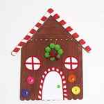 [Popsicle Stick Gingerbread House Craft ]