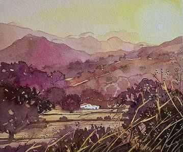 Wall Art - Painting - King Gillette Ranch to Malibu Creek - Golden Hour by Luisa Millicent