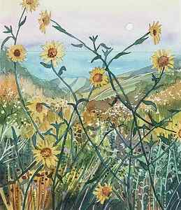 Wall Art - Painting - Canyon Sunflowers by Luisa Millicent