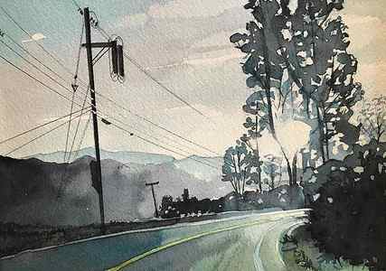 Wall Art - Painting - Mulholland Highway - Late Afternoon by Luisa Millicent